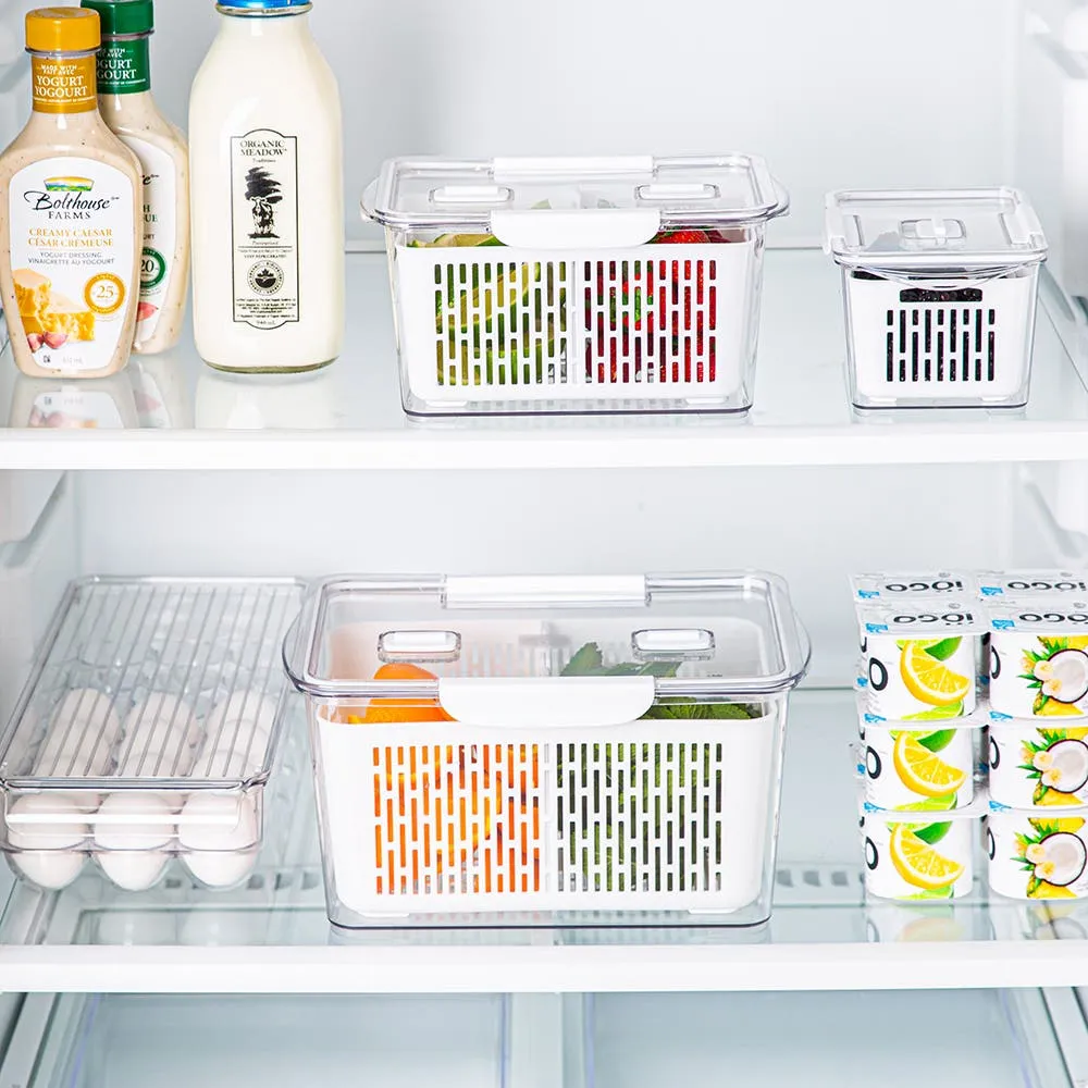 KSP Fridgestor Produce Keeper - Set of 3 (White)