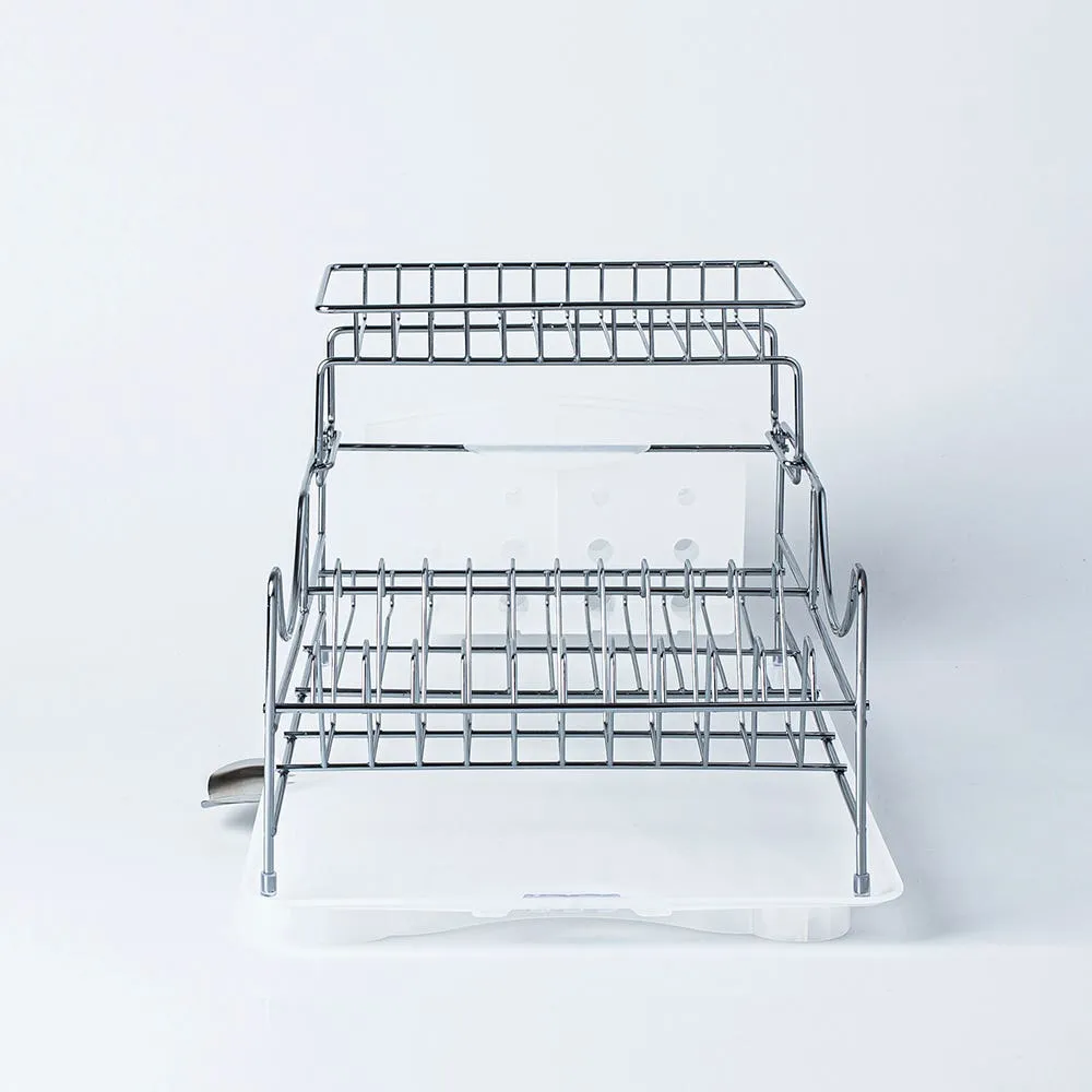 KSP Scoop 2-Tier Dish Rack - White