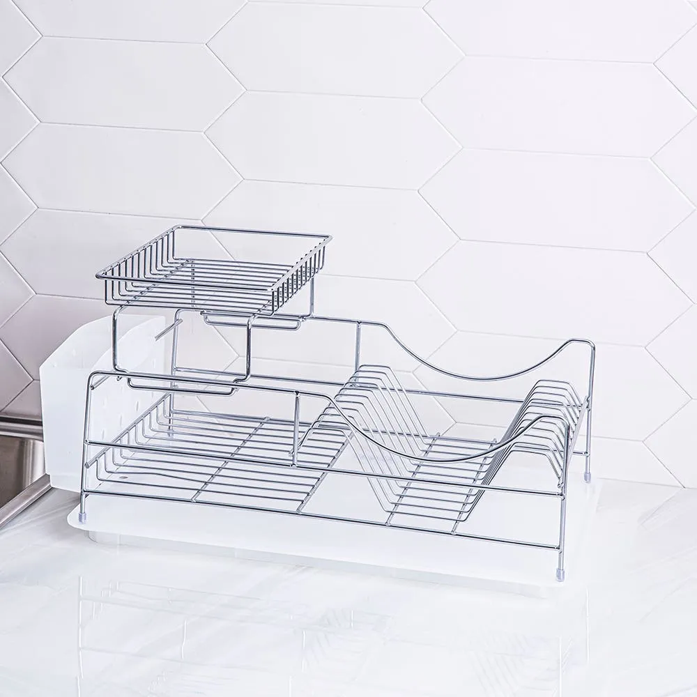 KSP Scoop 2-Tier Dish Rack - White