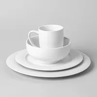 A La Carte 'Diamond' Porcelain Oval Platter 10.5" (White)