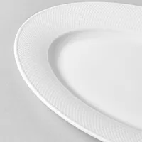 A La Carte 'Diamond' Porcelain Oval Platter 11.75" (White)