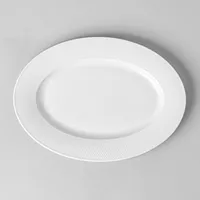 A La Carte 'Diamond' Porcelain Oval Platter 11.75" (White)