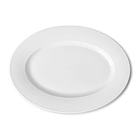A La Carte 'Diamond' Porcelain Oval Platter 11.75" (White)
