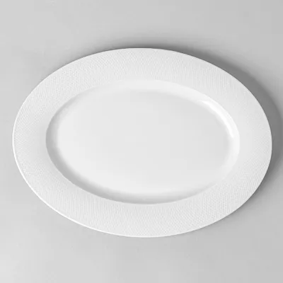 A La Carte 'Diamond' Porcelain Oval Platter 14" (White)