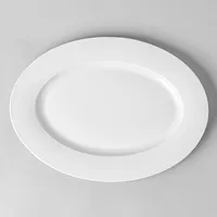 A La Carte 'Diamond' Porcelain Oval Platter 14" (White)