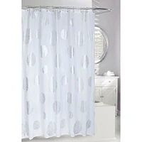 Moda At Home Polyester Fabric 'Zinnia' Shower Curtain (Silver/White)