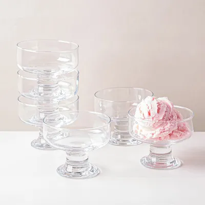 Pasabahce Iceville Glass Ice Cream-Dessert Bowl - Set of 6 (Clear)
