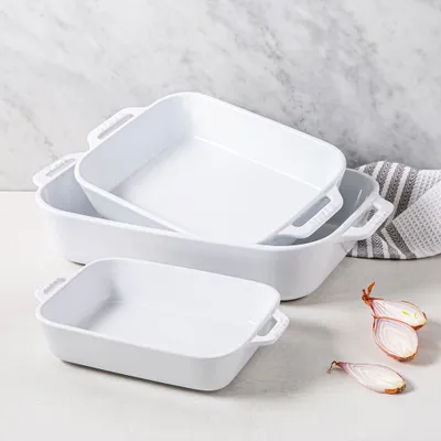 Staub En France Rectangular Bake Dish - Set of 3 (White)