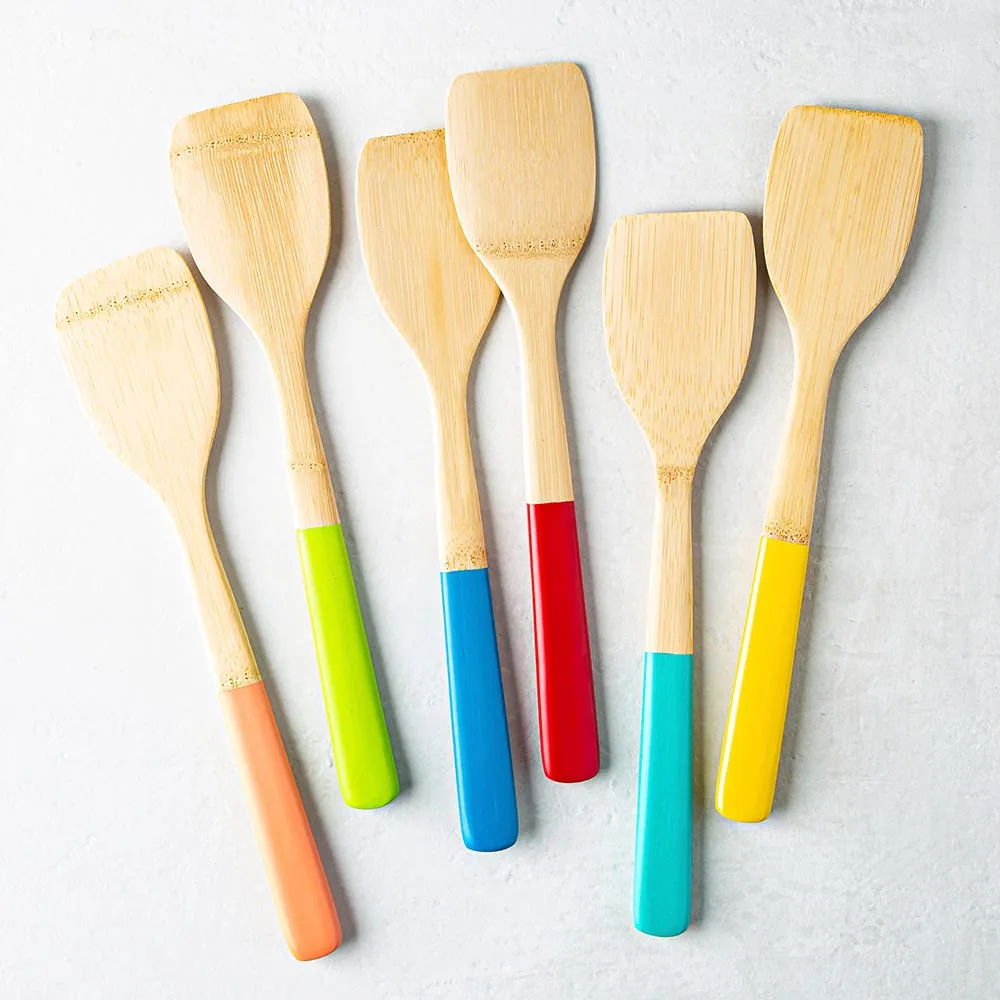 Pebbly Bamboo Turner with Silicone Handle 12" (Asstd.)