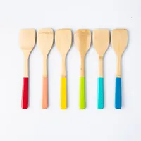 Pebbly Bamboo Turner with  Silicone Handle 12" (Asstd.)