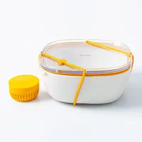 Fuel Leak-Proof Lunch Bowl Container with Lid (White/Clear)