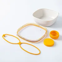 Fuel Leak-Proof Lunch Bowl Container with Lid (White/Clear)