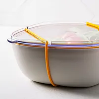 Fuel Leak-Proof Lunch Bowl Container with Lid (White/Clear)