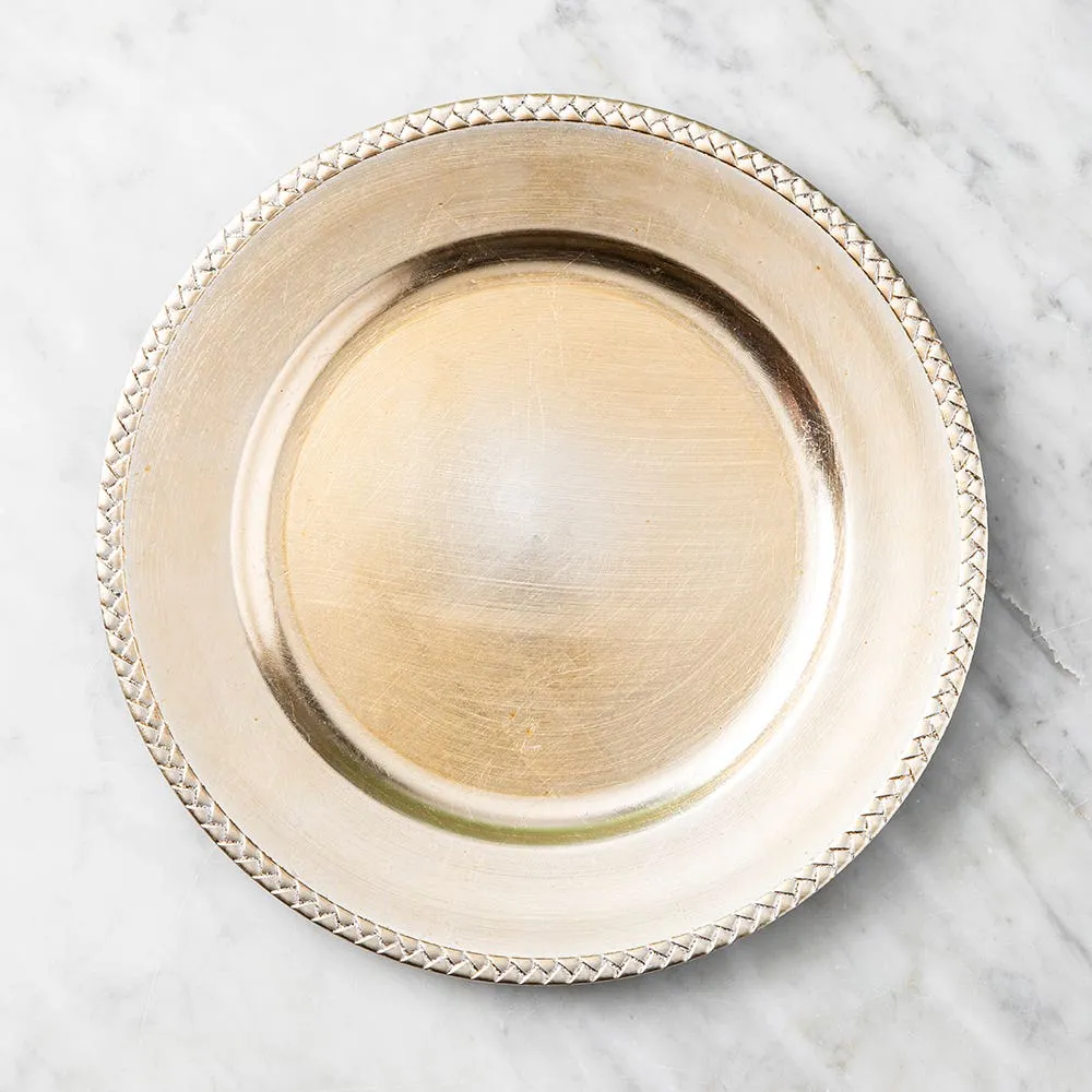 KSP Everyday Charger Plate Braided Rim 33cm/13" Dia. (Champagne)