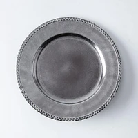 KSP Everyday Charger Plate Braided Rim 33cm/13" Dia. (Pewter)