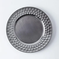 KSP Everyday Charger Plate Geo Rim 33cm/13" Dia. (Pewter)