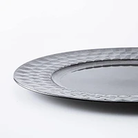 KSP Everyday Charger Plate Geo Rim 33cm/13" Dia. (Pewter)