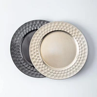 KSP Everyday Charger Plate Geo Rim 33cm/13" Dia. (Pewter)