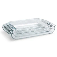 Libbey Baker's Basics Glass Rectangle Baker Combo - Set of 3