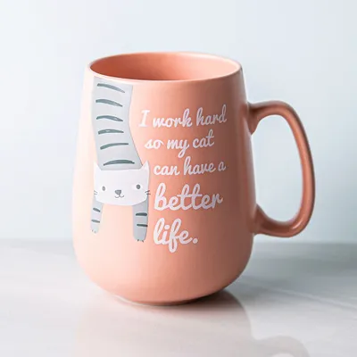 KSP Jumbo Belly 'Cat' Porcelain Mug 26oz.