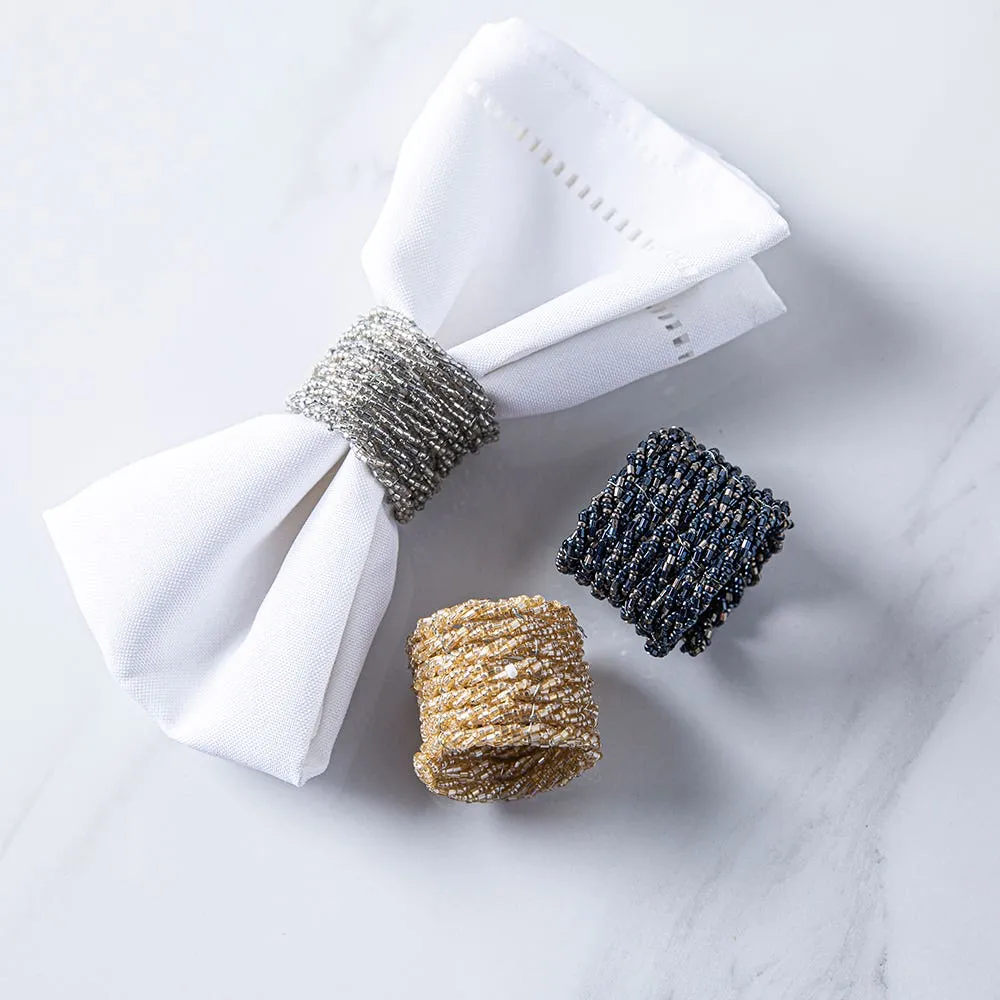 KSP Glitz Beaded Napkin Ring - Silver