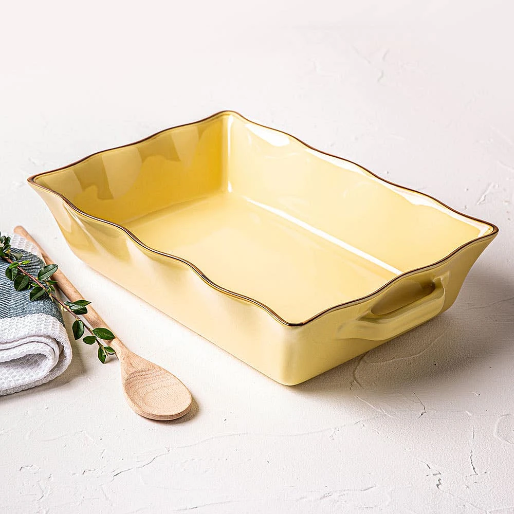 KSP Tuscana Large Rectangle Fluted Bakeware with Handle