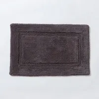 KSP Plush Single Race Track Anti-Skid Cotton Bathmat 20x32" (Dk. Grey)