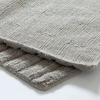 KSP Plush Tile Anti-Skid Cotton Bathmat 20x32" (Light Grey)