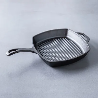 Lodge Logic 10.5" Square Ribbed Grill Pan (Black)