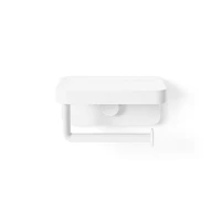 Umbra Flex Adhesive Toilet Paper Holder with Shelf (White)