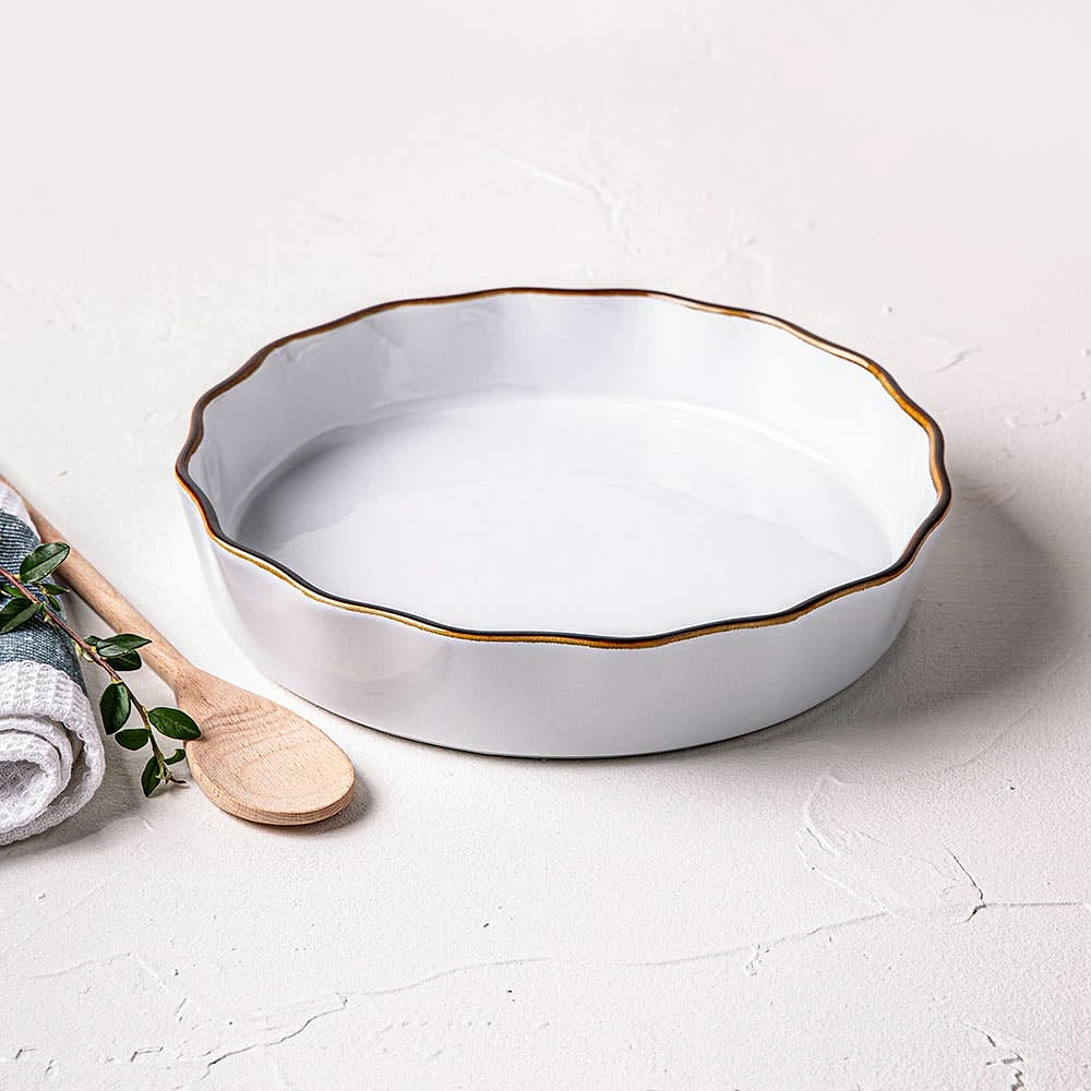 KSP Tuscana Fluted Tart  Dish (White)