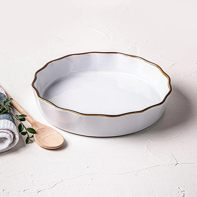 KSP Tuscana Fluted Tart  Dish (White)