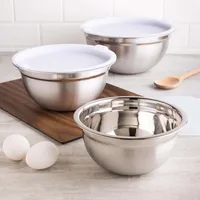 KSP Pro Chef Mixing Bowls with Plastic Lids - Set of 6