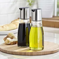 KSP Ascent Glass Oil & Vinegar - Set of 2 (Stainless Steel - Clear)