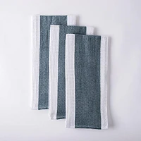 Harman Premium Quality 'Blocks' Kitchen Towel - Set/3 (Light Blue)