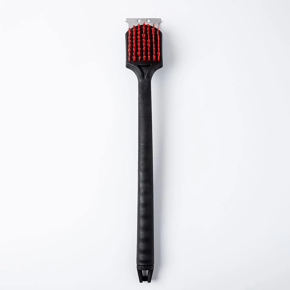 Better BBQ Grill Nylon Brush with Scraper 19" (Black/Red)