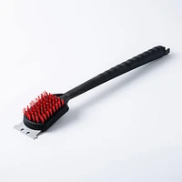 Better BBQ Grill Nylon Brush with Scraper 19" (Black/Red)