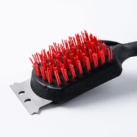 Better BBQ Grill Nylon Brush with Scraper 19" (Black/Red)
