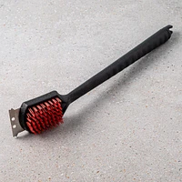 Better BBQ Grill Nylon Brush with Scraper 19" (Black/Red)