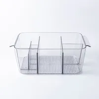 iDesign Clarity Divided Cosmetic Bin with Handles