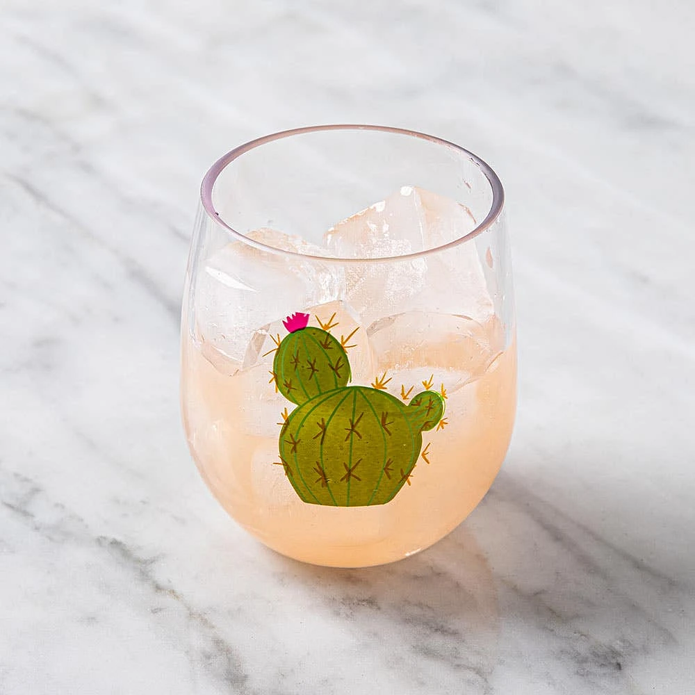 KSP Sip 'Cactus' Stemless Wine Glass 14oz. (Green)