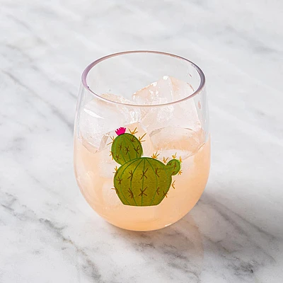 KSP Sip 'Cactus' Stemless Wine Glass 14oz. (Green)