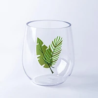 KSP Sip 'Fern' Stemless Wine Glass 14oz. (Green)