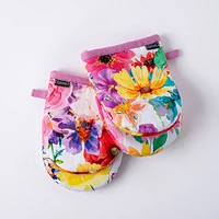 Harman Gourmet 'Mixed Floral' Cotton Mini Oven Mitt Set/2