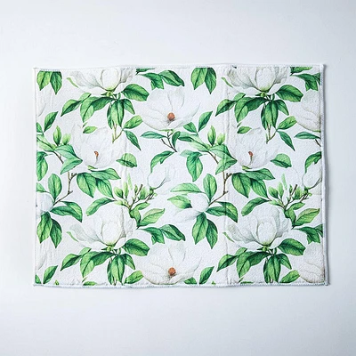 Harman Printed 'White Blossom' Microfibre Dish Drying Mat 15x20"