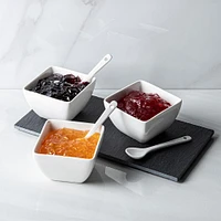 KSP Slate Porcelain Bowls with Tray & Spoons - Set of 7