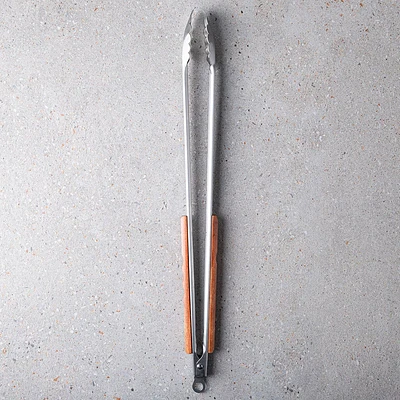Outset BBQ Rosewood Handle Tongs (Stainless Steel)