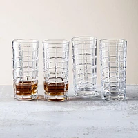 Godinger Radius Crystal-Cut Hi-Ball Glass - Set of 4 (13oz.)