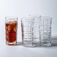 Godinger Radius Crystal-Cut Hi-Ball Glass - Set of 4 (13oz.)