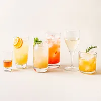Home Essentials Red Series Glass Round DOF - Set of 4